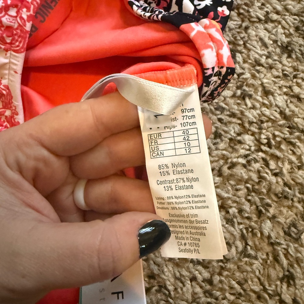 Seafolly Anthropologie Silk Market Boho Halter Maillot One Piece Swimsuit 10 - Picture 8 of 11